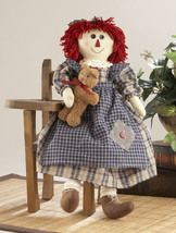 Primitive Doll  41562-Blue Plaid Raggedy Doll 20 inches  - $18.95