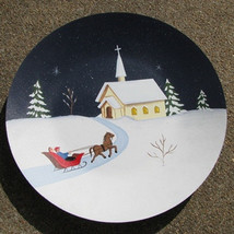 Wood Plate Plate2 - Winter Church Scene - £7.86 GBP