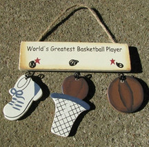 Wooden Sign 1200B-WorldGreatestBasketballPlayer - $2.50