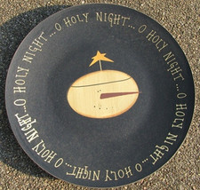 Primitive Wooden Plate GRWP84- O Holy Night Plate - $6.95
