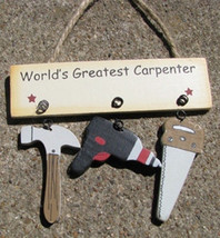 Wooden Sign  1800L-Worlds Greatest Carpenter - £1.52 GBP