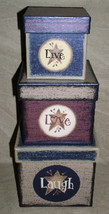 B14LLL-Live Love Laugh s/3 Boxes Paper Mache&#39;  - £15.65 GBP