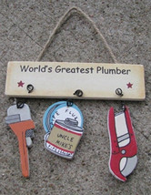 Wood Sign1800M- Worlds Greatest Plumber - £1.96 GBP