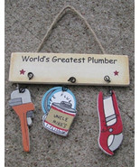 Wood Sign1800M- Worlds Greatest Plumber - £1.97 GBP