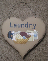 wood Heart Plaque  HP18 - Laundry - $3.95