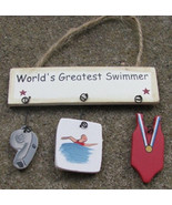 Wooden Sign   1800B - Worlds Greatest Swimmer - £1.76 GBP