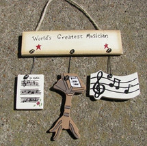Wood Sign   1500H-Worlds Greatest Musician - £1.99 GBP