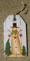 Wood Snowman  Joy Tag with Jute Hanger - $3.50