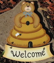 Wood Hanging Bear Wd2090 - Welcome Bear - £3.10 GBP