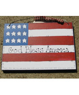 Wood Sign 190F-God Bless America Flag - £2.31 GBP