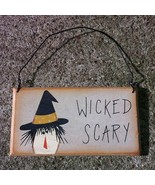 Wood Hanging Sign RO548 WS - Wicked Scary - $1.95