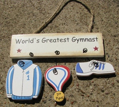Wood Sign 1800C-Worlds Greatest Gymnast - £1.76 GBP