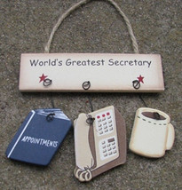 Wood Sign  1200N-Worlds Greatest Secretary - £1.99 GBP