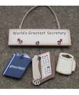 Wood Sign  1200N-Worlds Greatest Secretary - £1.97 GBP