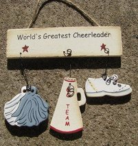 Wood Sign 1200I-World&#39;s Greatest Cheerleader - £2.00 GBP