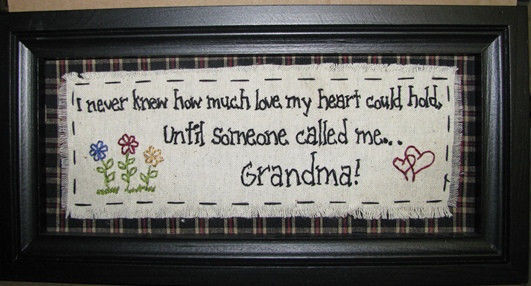 Primary image for Wooden Stitchery Sign  2083GR-Heart could hold Grandma