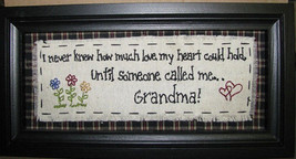 Wooden Stitchery Sign  2083GR-Heart could hold Grandma - $10.95