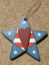 Wood  Patriotic Star WD1293 - Red White and Blue Star Americana - £1.96 GBP