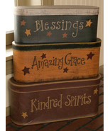 Primtiive Nesting Boxes 3B1303 - Blessings, Grace, Spirit... - $37.95