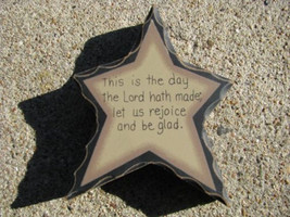 Primitive Wood Standing Star 901 This is the Day the Lord has Made - £2.34 GBP