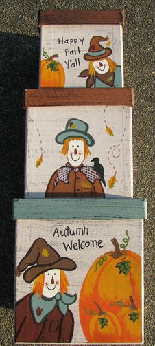Primary image for Primitive Nesting Boxes B14SC-Scarecrow Stacking Boxes s/3  Paper Mache'