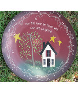 Primitive Wood Plate 2473M - May this House be filled...Burgundy - $15.95