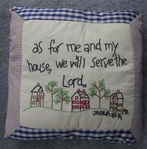 Primitive Pillow MC46344-As for me &amp; my house Pillow - £12.74 GBP