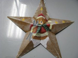 Christmas Ornament MS3 - Bear  Metal Star - $4.95