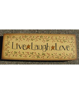 Primitive Wood Block  98033 Live Laugh Love - £7.06 GBP