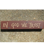 Primitive Wood Block  M9001IGWT- In God we Trust - £3.88 GBP