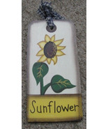 Primitive Wooden  Tag 1448 -Sunflower  Gift Tag - £2.32 GBP