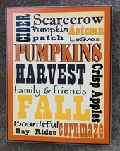 Primitive Wood Box Sign WD00447-Fall Words  - £10.94 GBP