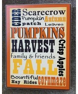 Primitive Wood Box Sign WD00447-Fall Words  - £11.01 GBP