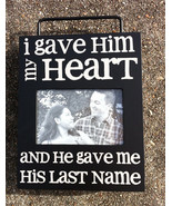 Primitive Wood  Box Sign 37063 - Gave Him My Heart - £11.75 GBP