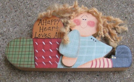 Wood  967H - A Happy Heart Loves All Doll Wood  - $3.95