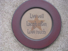 Primitive Wood Plate  31567LLL- Live Laugh Love - $11.95