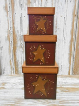 Primtiive Nesting Boxes 9600 Star and Vine Set of 3 - $23.95