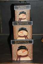 Primitive Nesting Boxes 803029-Warm Winter Blessings s/3 - £19.14 GBP