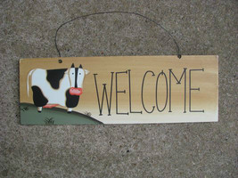 Wood Sign wd2077-Welcome Cow - $4.95