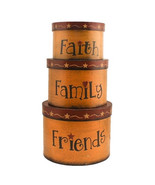 Primitive Nesting Boxes  TWA1462-Faith Family Friends s/3box Paper Mache&#39; - £14.92 GBP