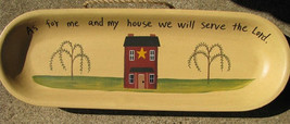 Primitive Wood Plate  XP2J - As me my and my house...Lord - $11.95