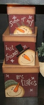 Primitive Nesting Boxes 803030 - My Best Friends Flake s/3 Paper Mache&#39;  - $21.95