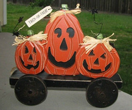 wood pumpkins 2433-5 Pumpkins on Wheels - $11.95