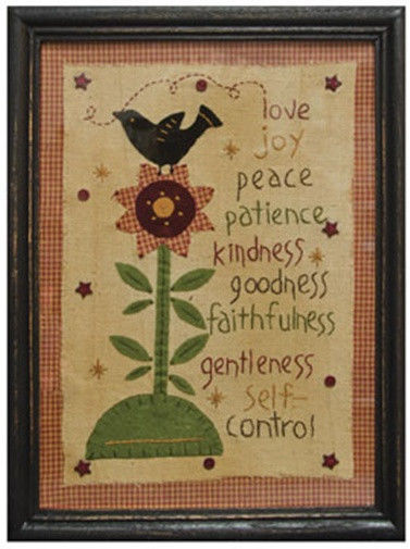 Primary image for Wood Frame Stitchery Sign  G3053-Love Joy Peace Sampler