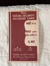 Vintage 1950 Social Security Account Card Pamphlet SS Card Explanation 1950 - £5.44 GBP