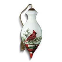 NeQwa Art Woodland Lodge Cardinal by Danielle Murray Hand-painted Glass Ornament - £34.64 GBP