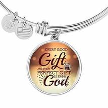 Express Your Love Gifts James 1:17 Stainless Steel or 18k Gold Circle Ba... - £24.10 GBP