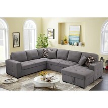 Brunn U Shaped Oversize Sectional Sofa with Storage Chaise Upholstered in Fabri - £1,644.78 GBP