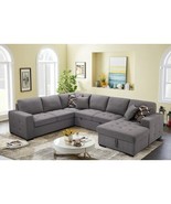 Brunn U Shaped Oversize Sectional Sofa with Storage Chaise Upholstered i... - £1,614.18 GBP