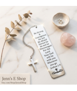 Engraved Stainless Steel Bookmark  Joshua 1:9 Be Strong &amp; Courageous Cro... - $18.99